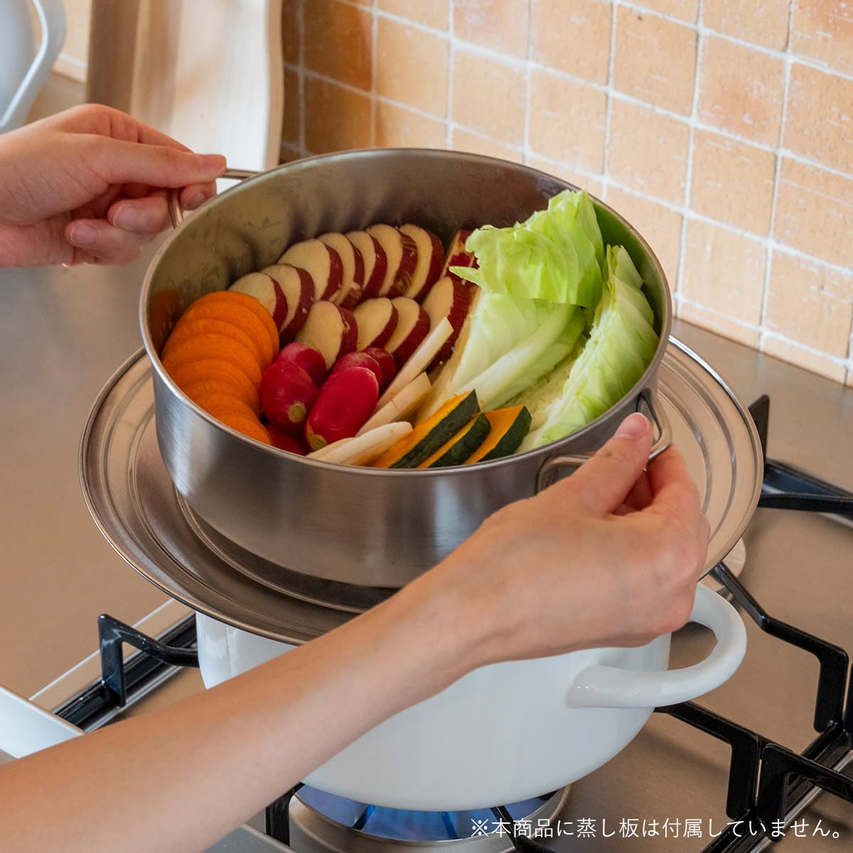 【bws SELECTION】ステンレスせいろ浅 フタ付2点セット