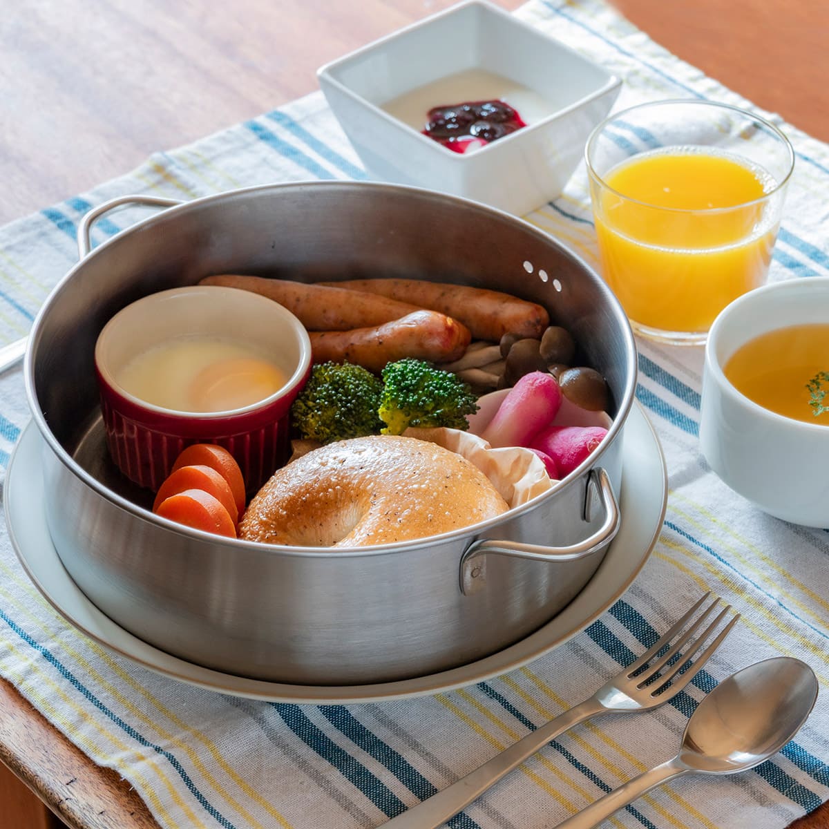 【bws SELECTION】ステンレスせいろ浅 フタ付2点セット