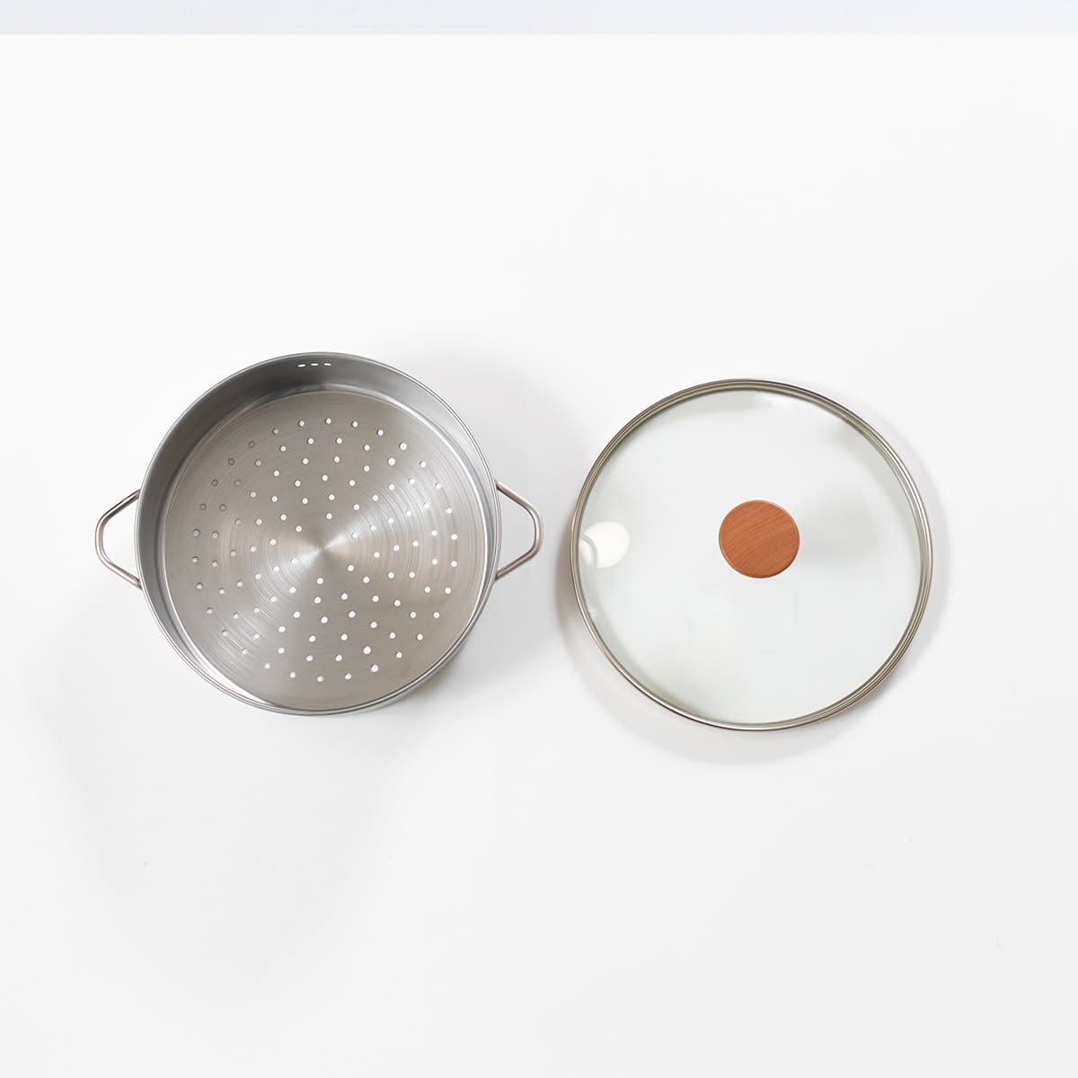 【bws SELECTION】ステンレスせいろ浅 フタ付2点セット