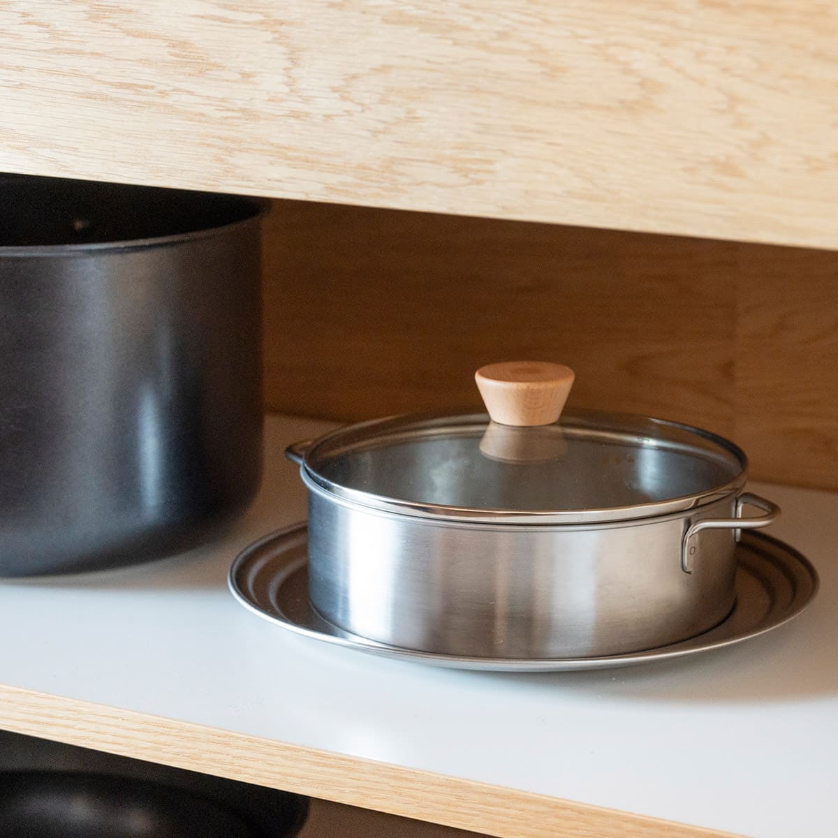 【bws SELECTION】ステンレスせいろ浅 フタ・蒸し板付3点セット