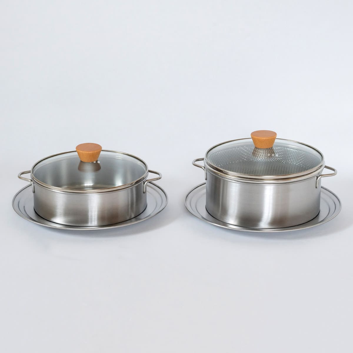 【bws SELECTION】ステンレスせいろ浅 フタ・蒸し板付3点セット