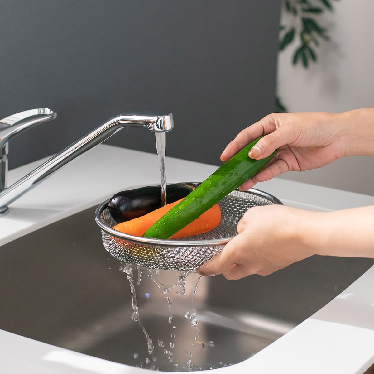 【bws SELECTION】ステンレスせいろ深 フタ・ザル付3点セット