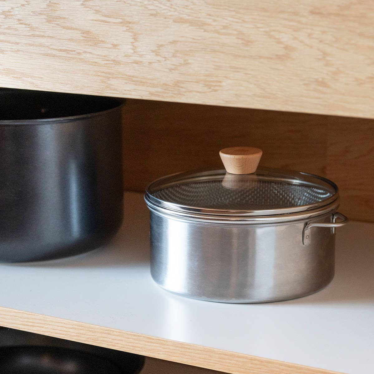 【bws SELECTION】ステンレスせいろ深 フタ・ザル付3点セット