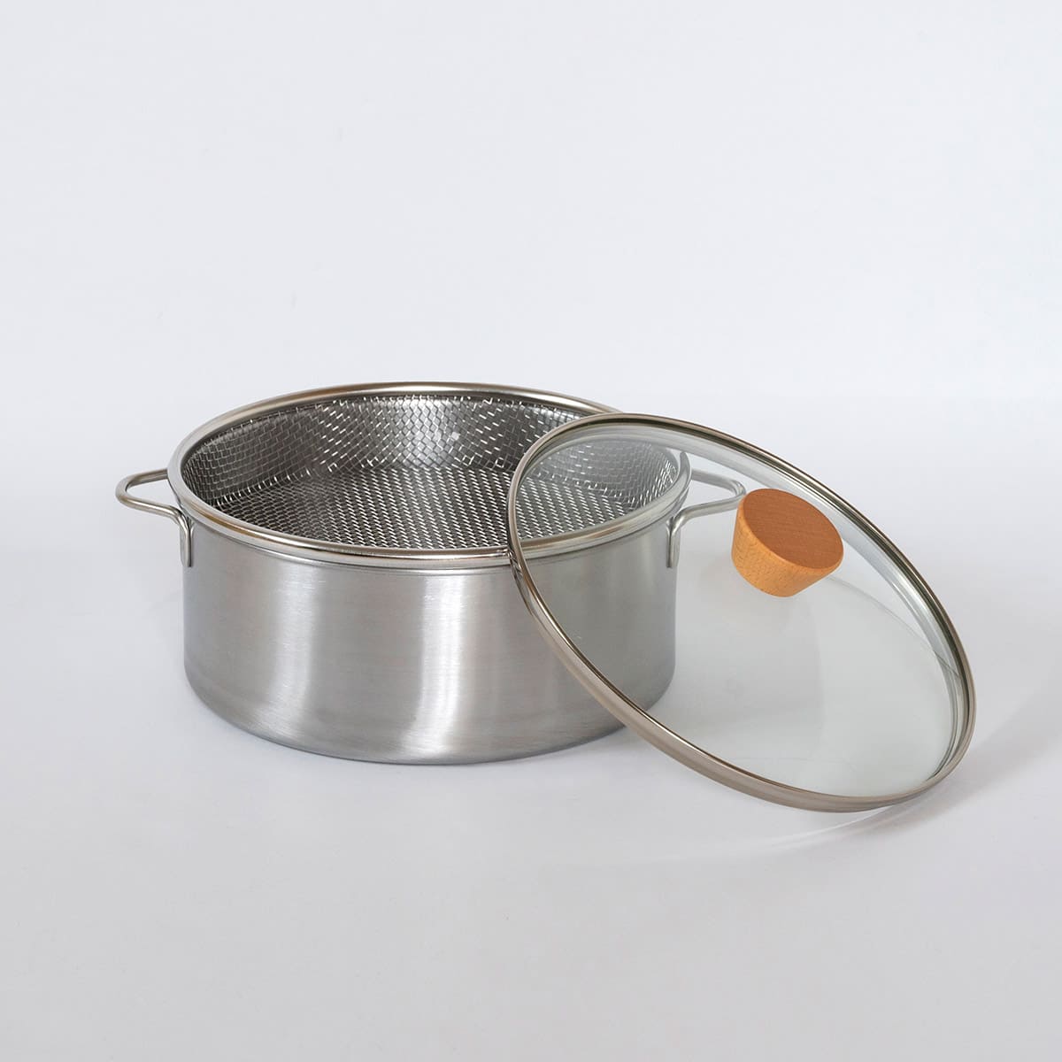 【bws SELECTION】ステンレスせいろ深 フタ・ザル付3点セット