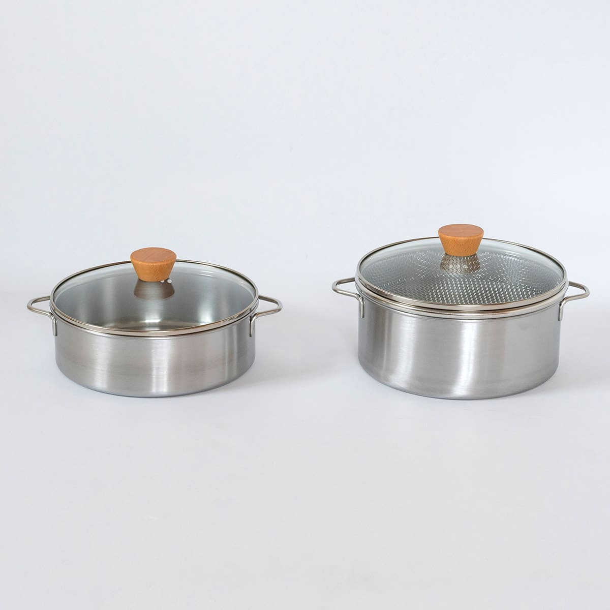 【bws SELECTION】ステンレスせいろ深 フタ・ザル付3点セット