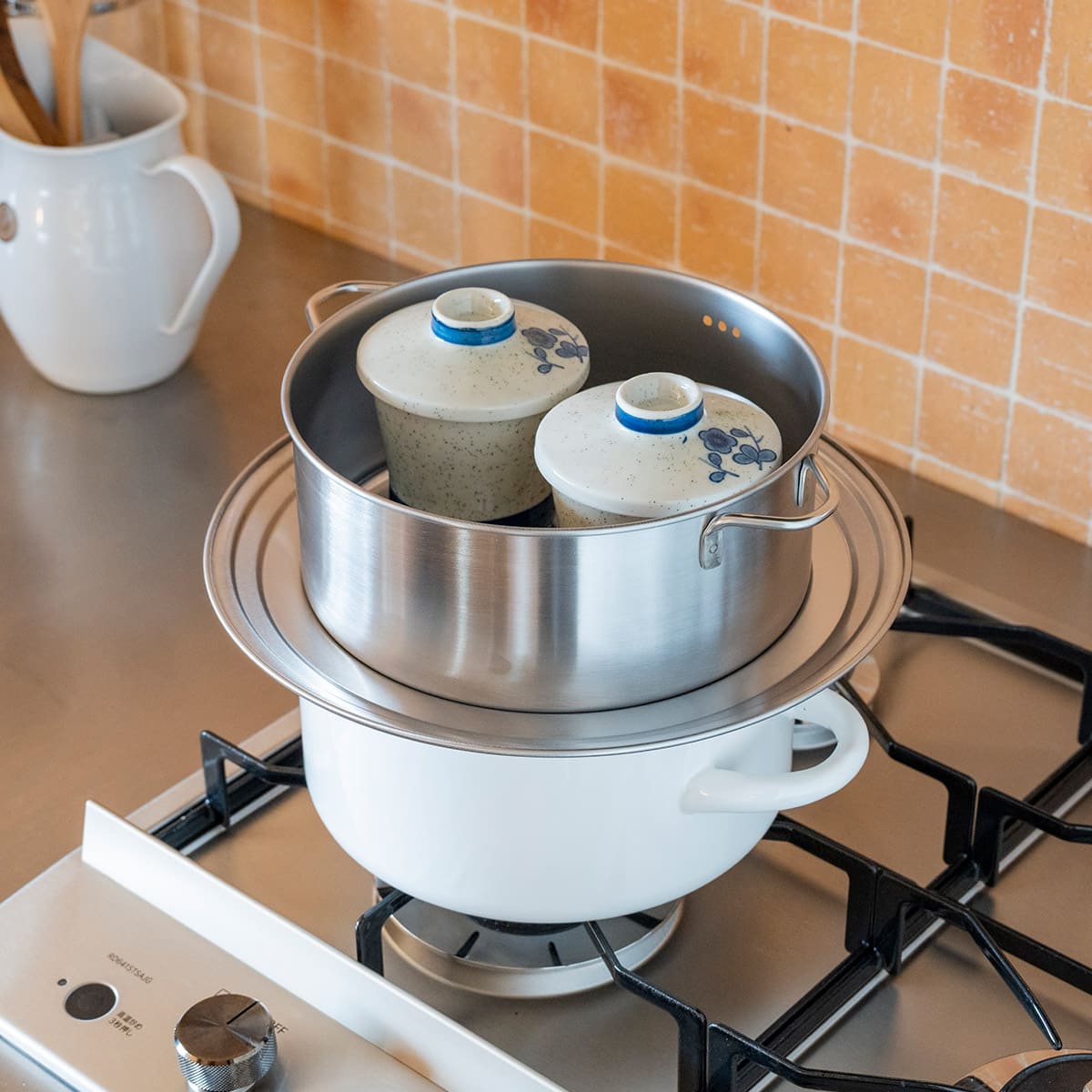 【bws SELECTION】ステンレスせいろ深 フタ・ザル・蒸し板4点セット