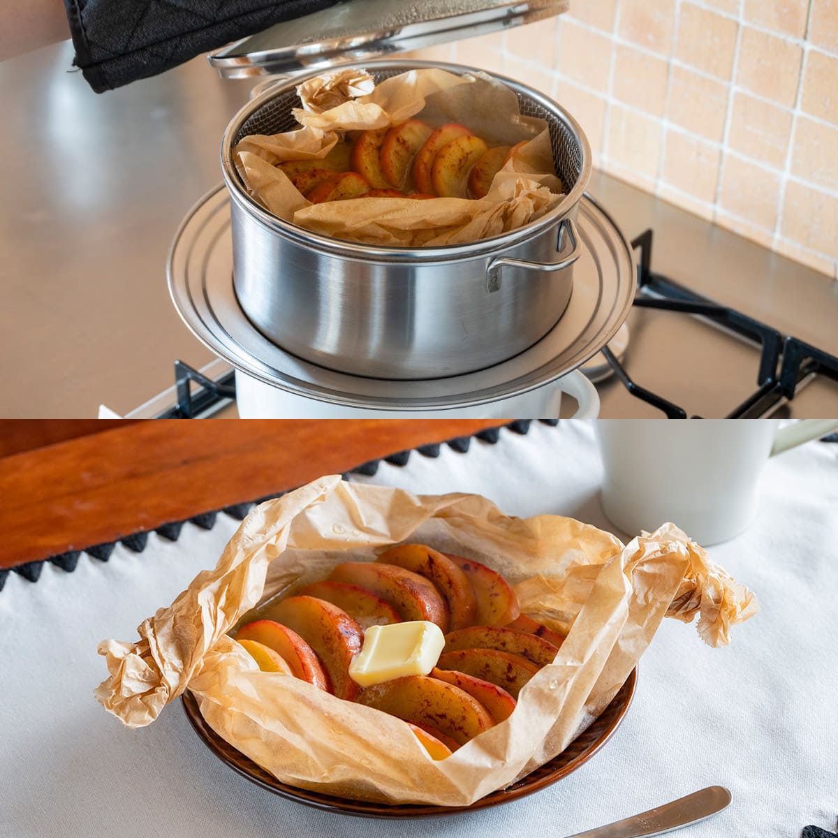 【bws SELECTION】ステンレスせいろ深 フタ・ザル・蒸し板4点セット