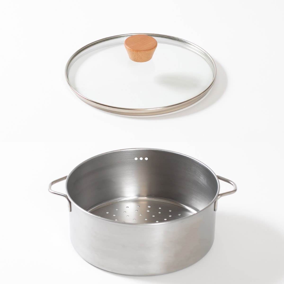 【bws SELECTION】ステンレスせいろ深 フタ・ザル・蒸し板4点セット