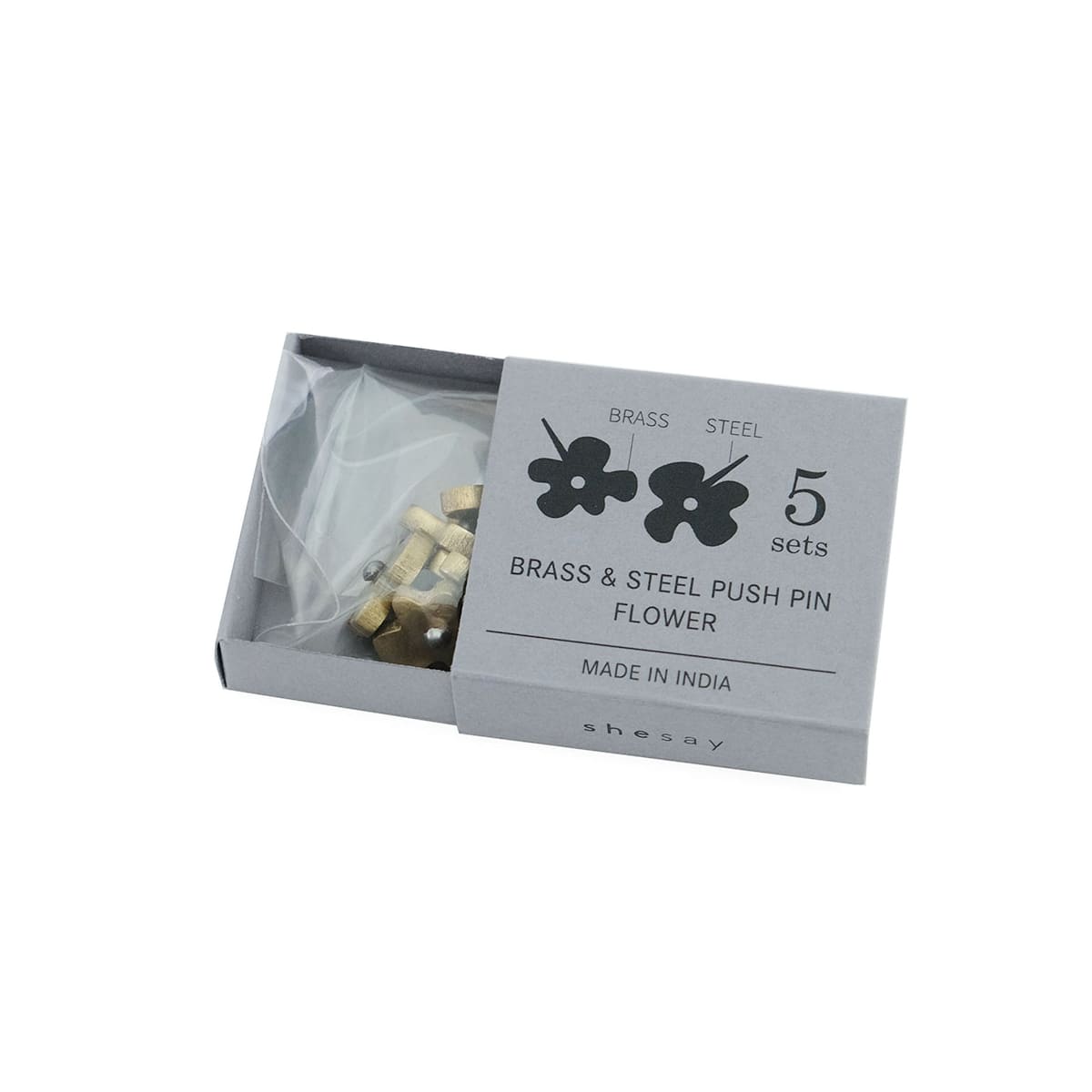 ブラスの飾りピン 5個入