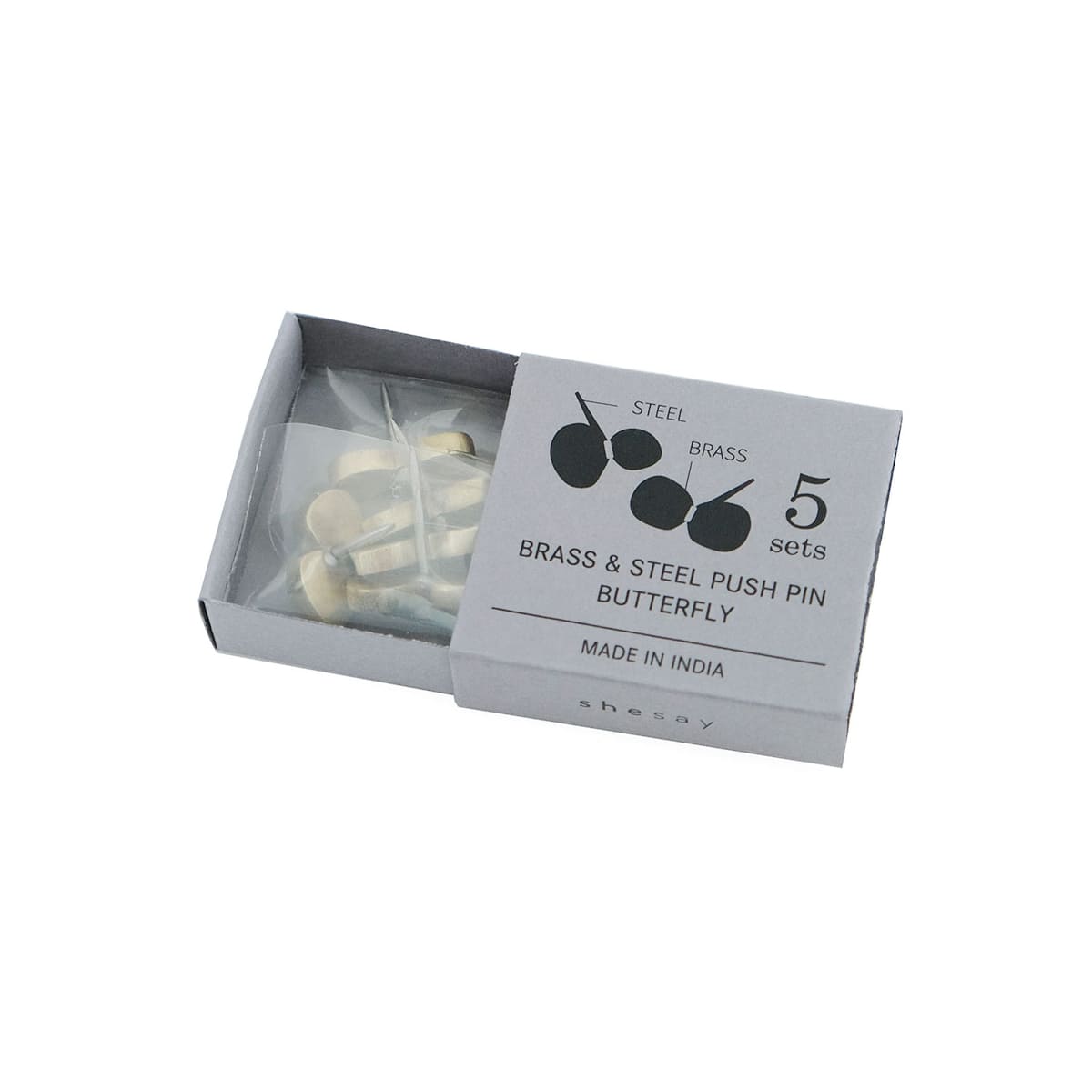 ブラスの飾りピン 5個入