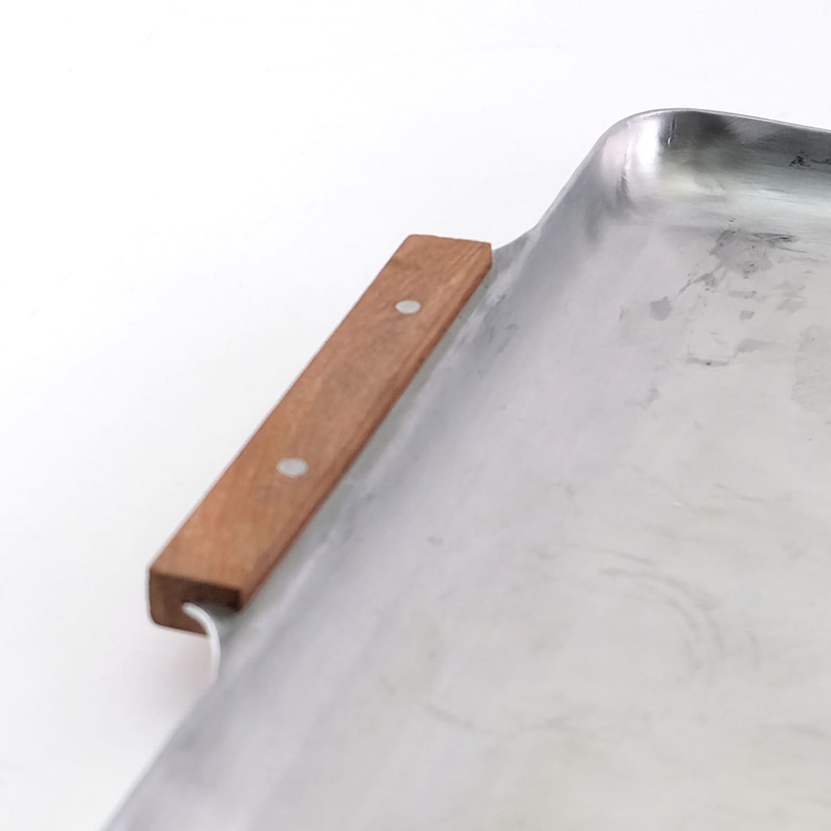 木の持ち手のアルミトレー S