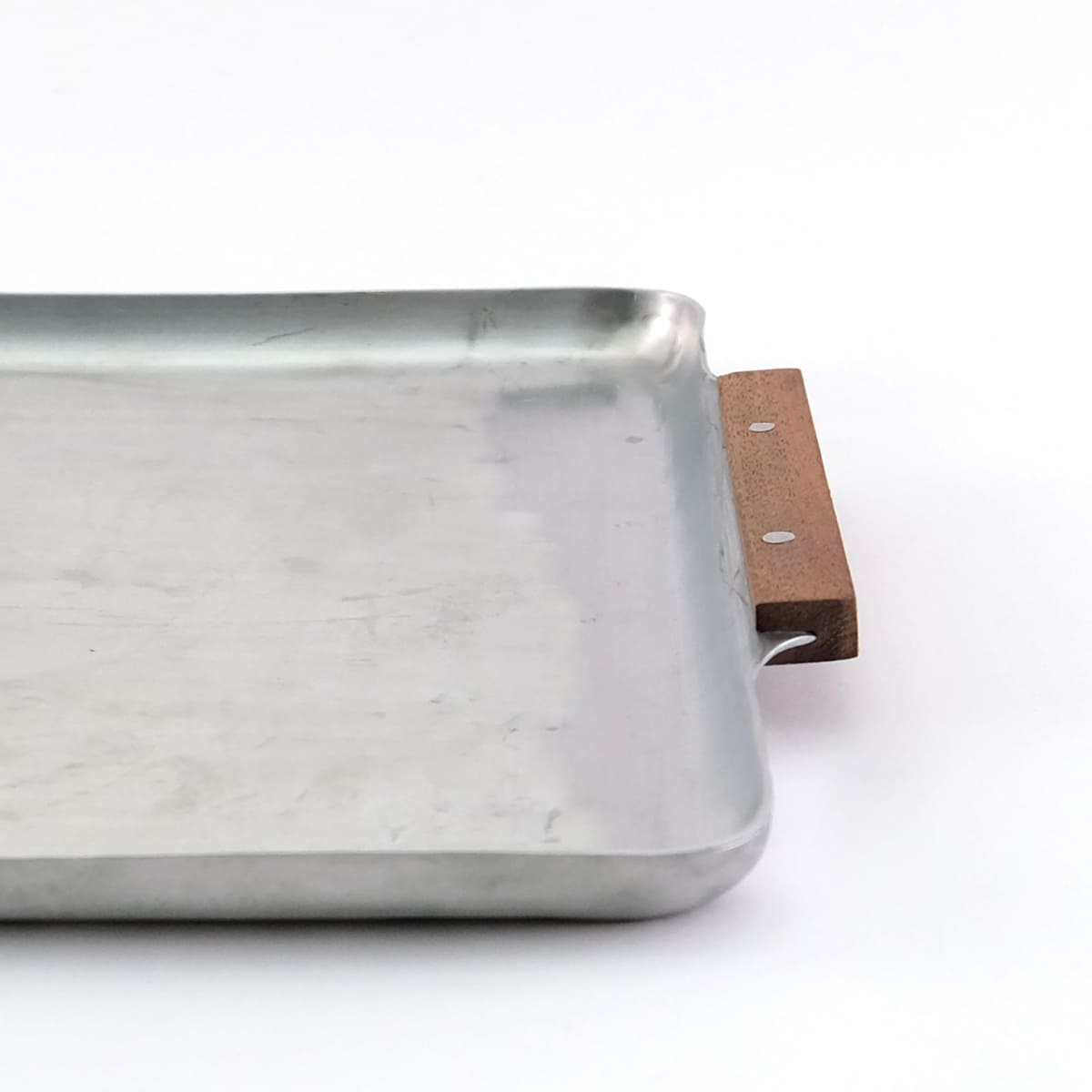 木の持ち手のアルミトレー S