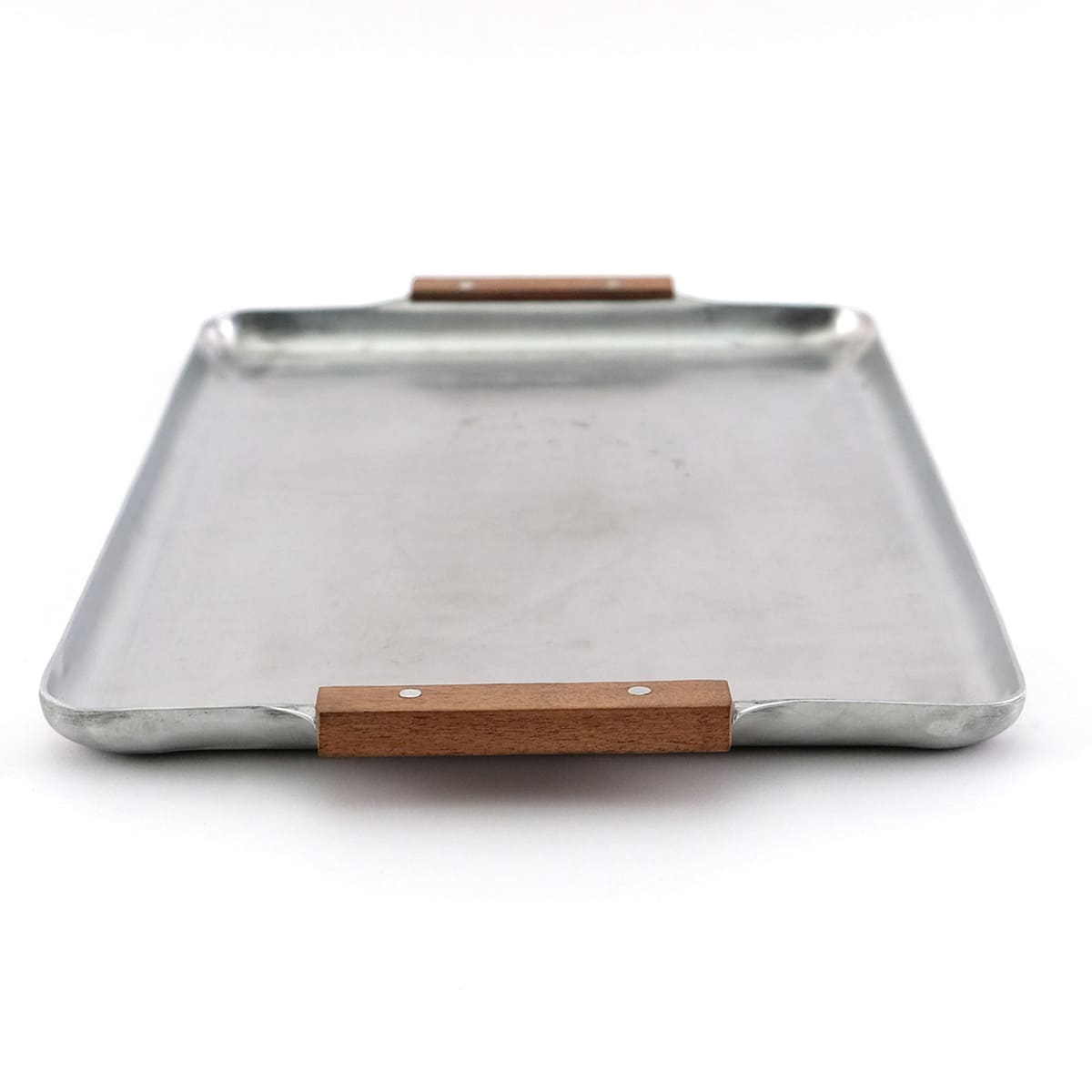 木の持ち手のアルミトレー L