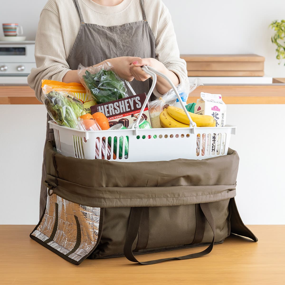 レジカゴごと入る保冷バッグ