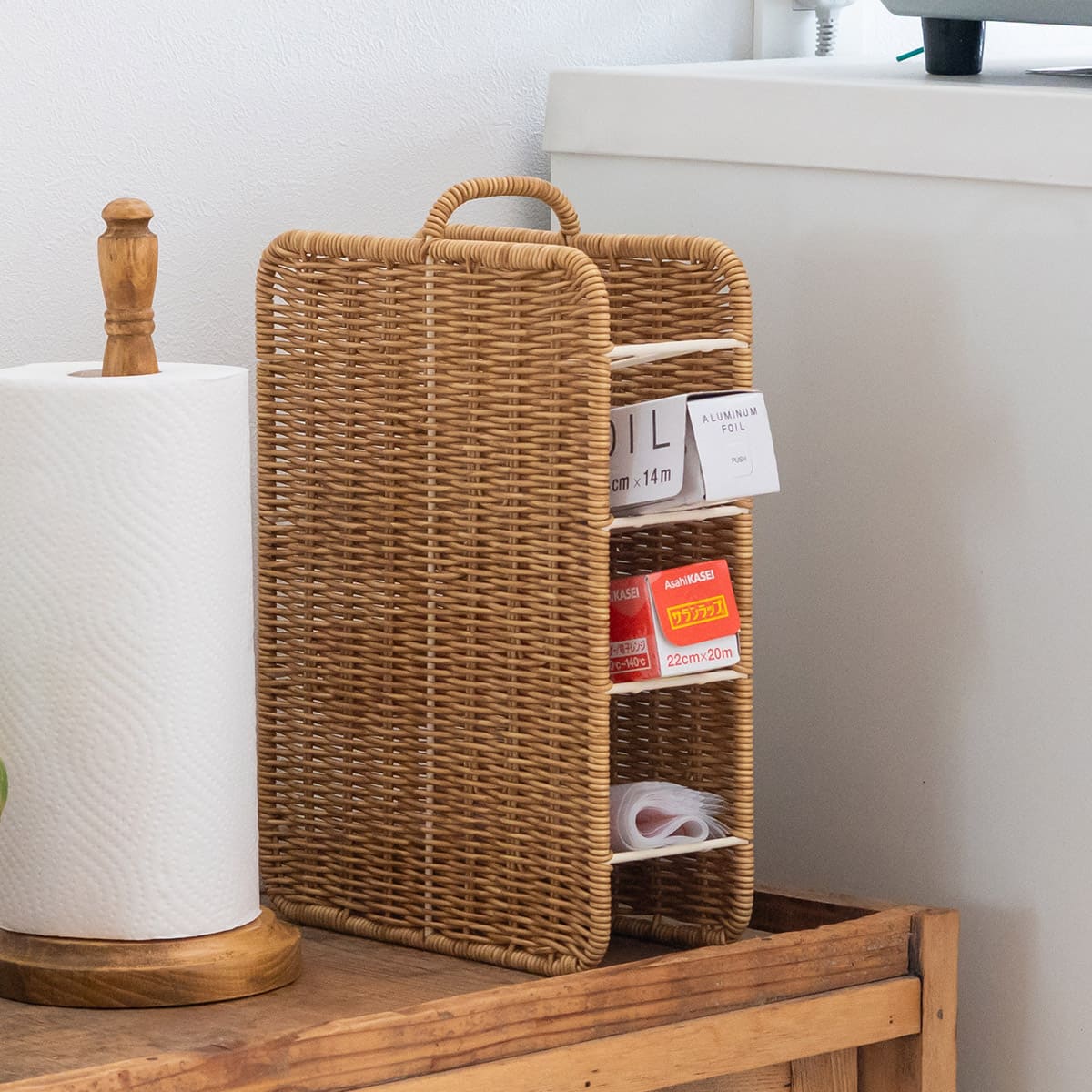 洗えるカゴ ラップストッカー