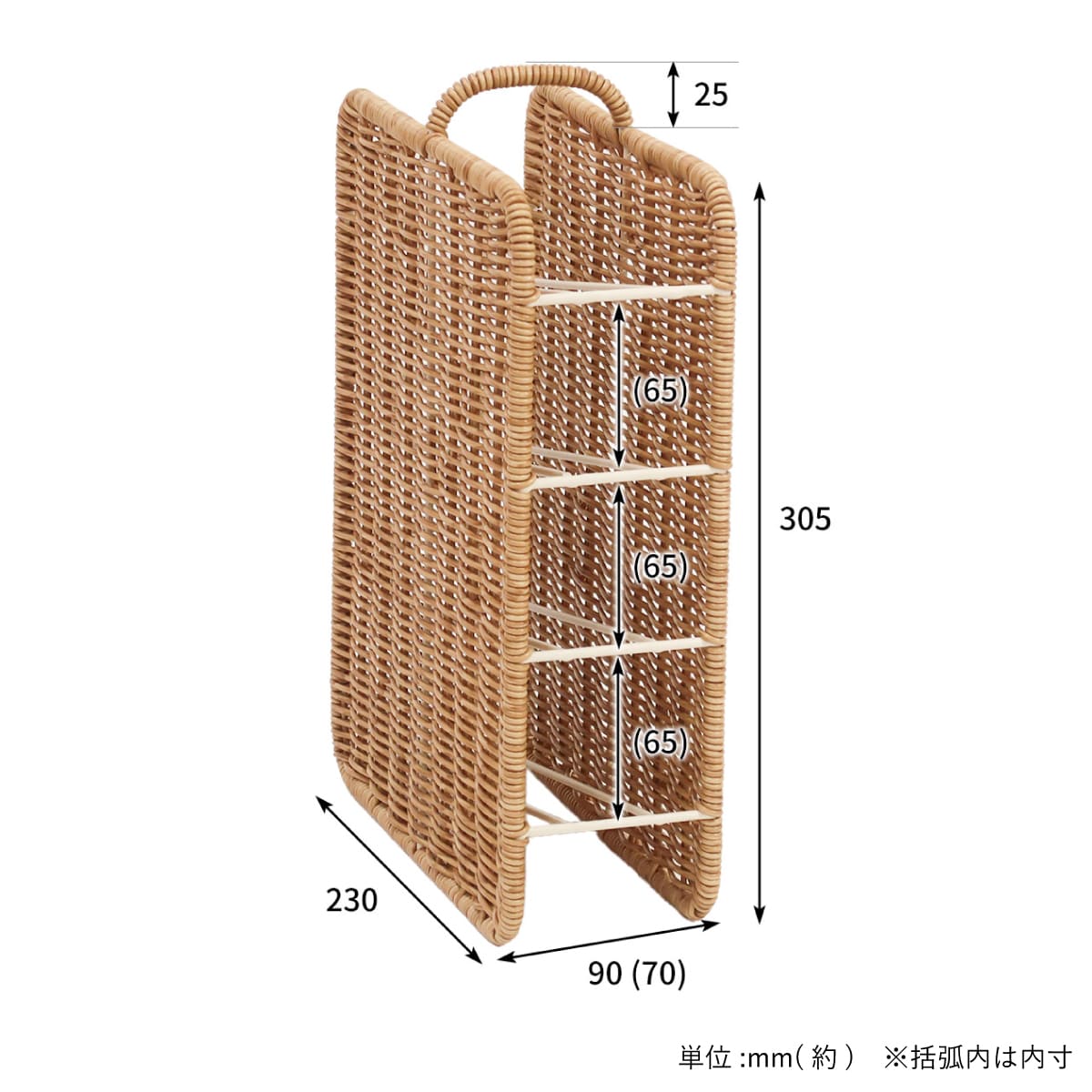 洗えるカゴ ラップストッカー