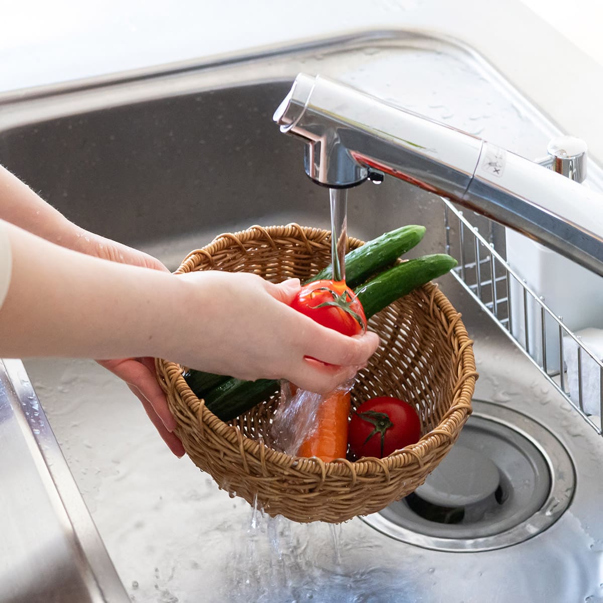 洗えるカゴ 深ざる 22cm