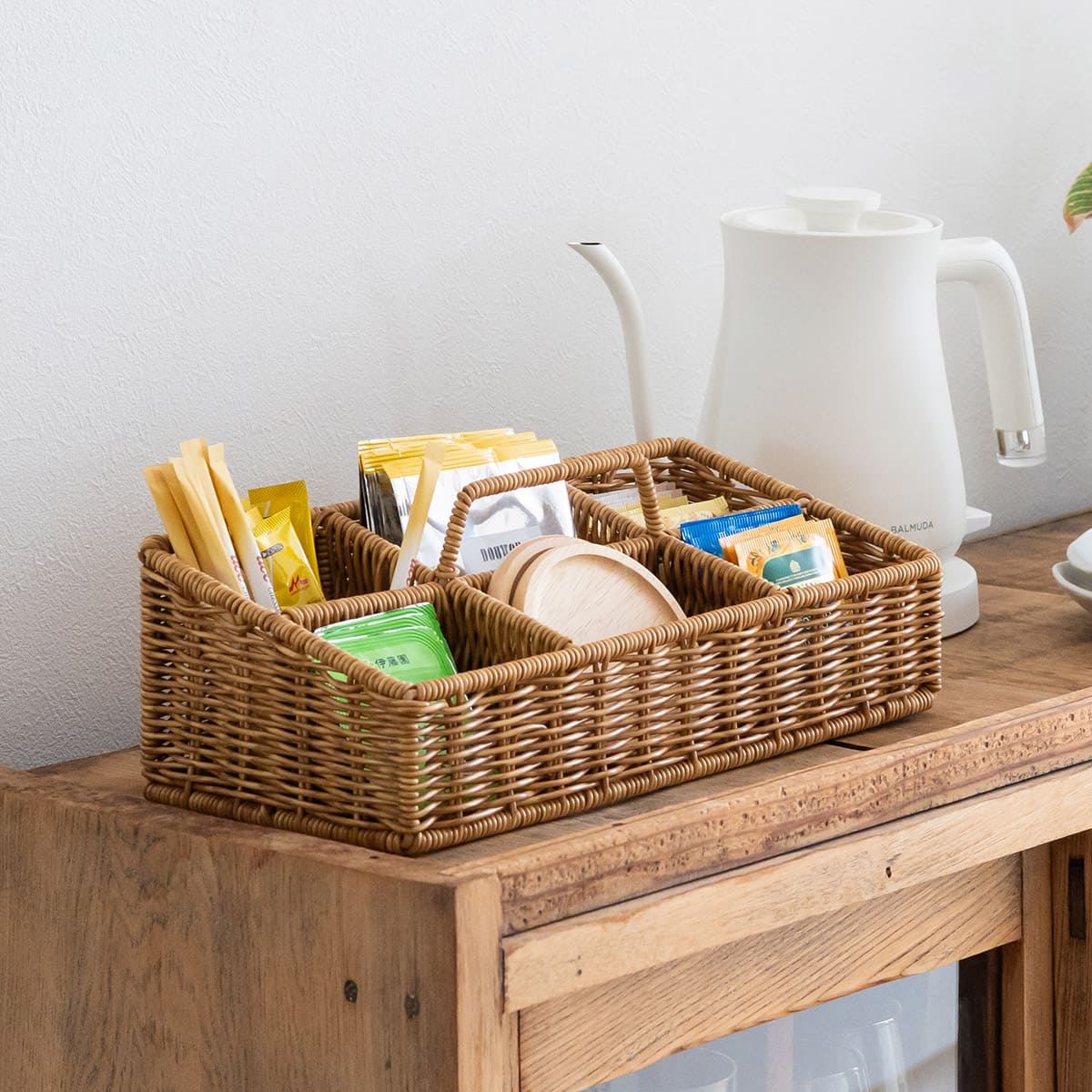 洗えるカゴ ハンドル付収納ボックス