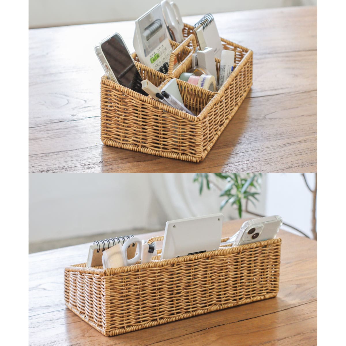 洗えるカゴ ハンドル付収納ボックス