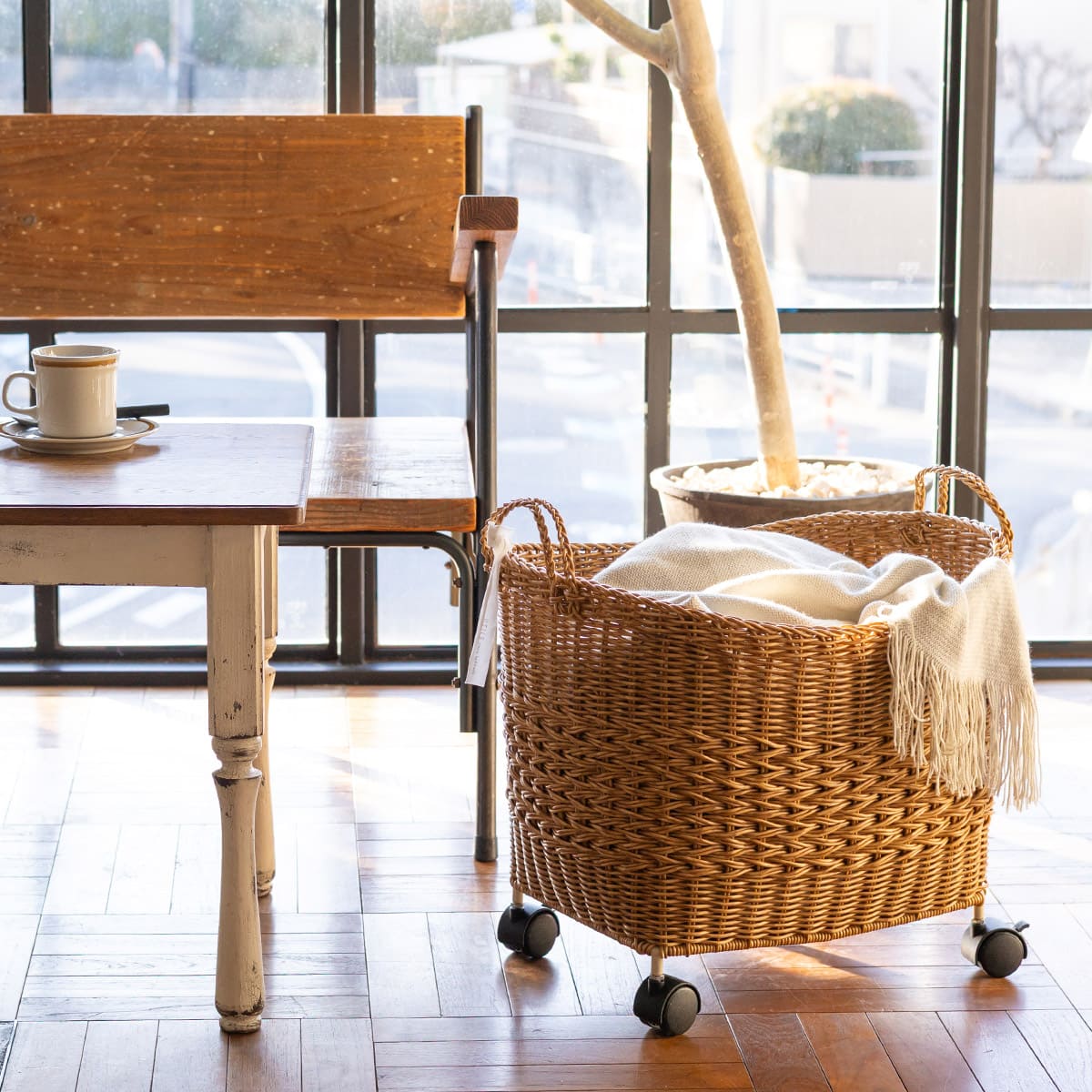 洗えるカゴ キャスター付きバスケット