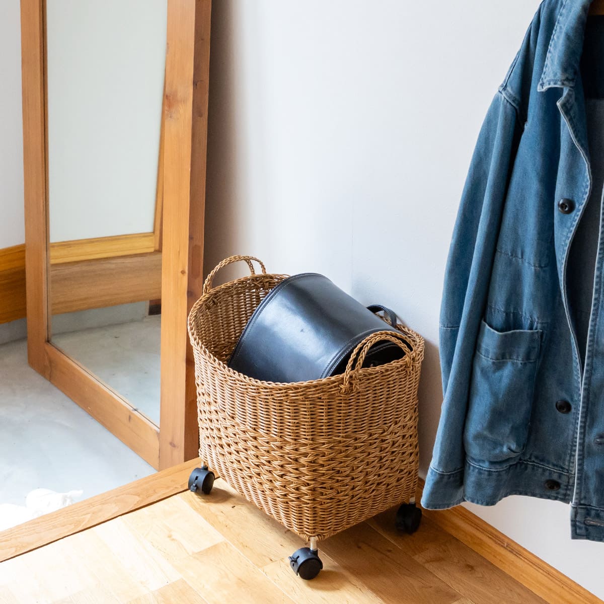 洗えるカゴ キャスター付きバスケット