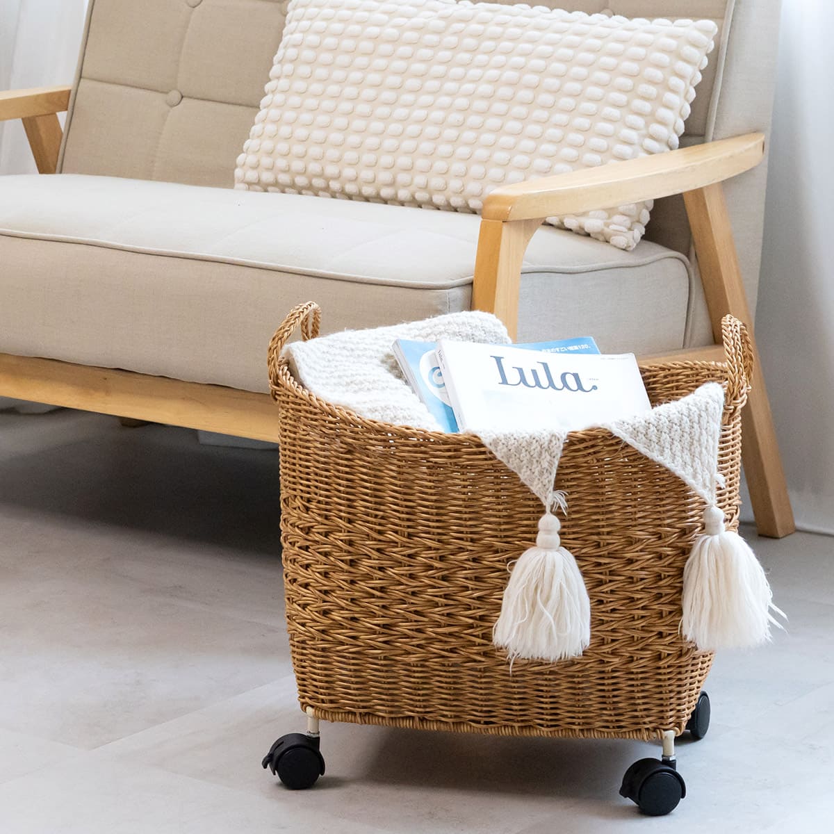 洗えるカゴ キャスター付きバスケット