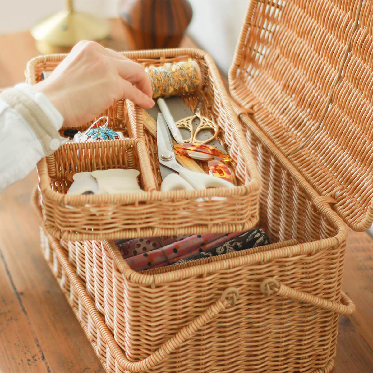 洗えるカゴ コスメボックス L