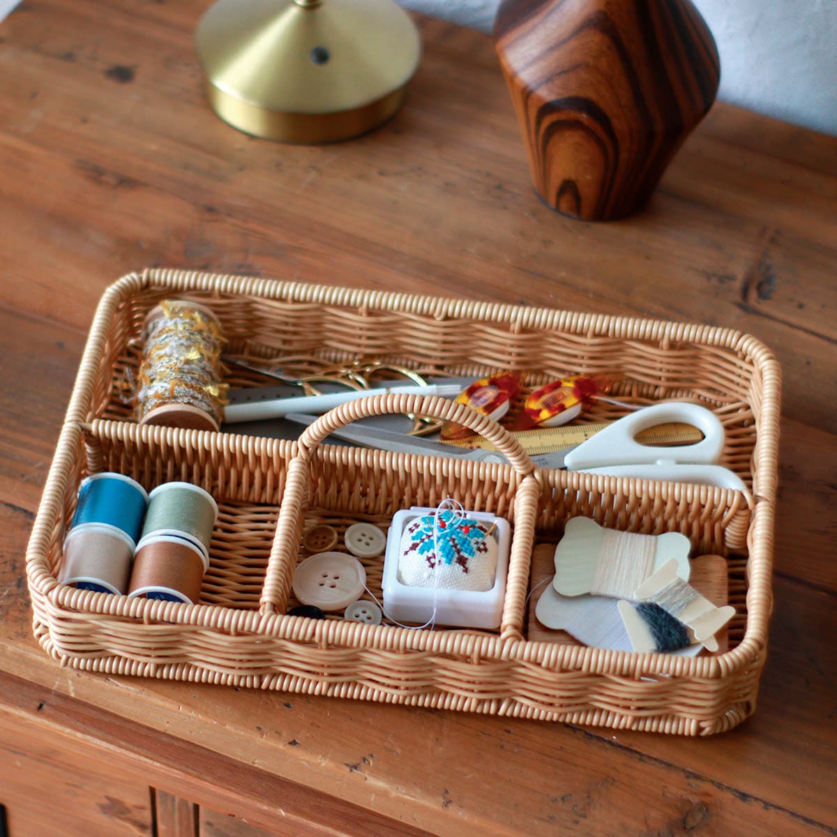 洗えるカゴ コスメボックス L