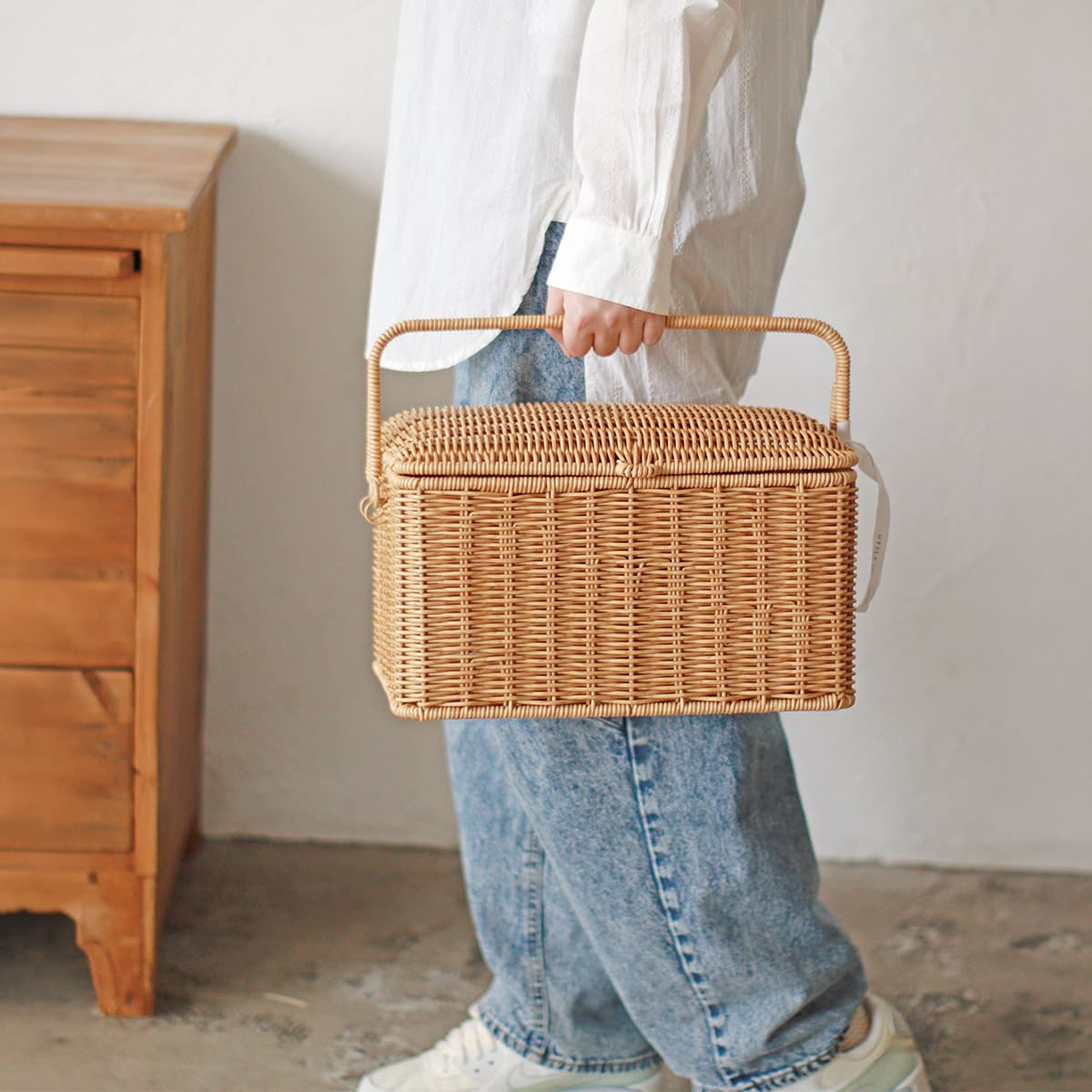 洗えるカゴ コスメボックス L