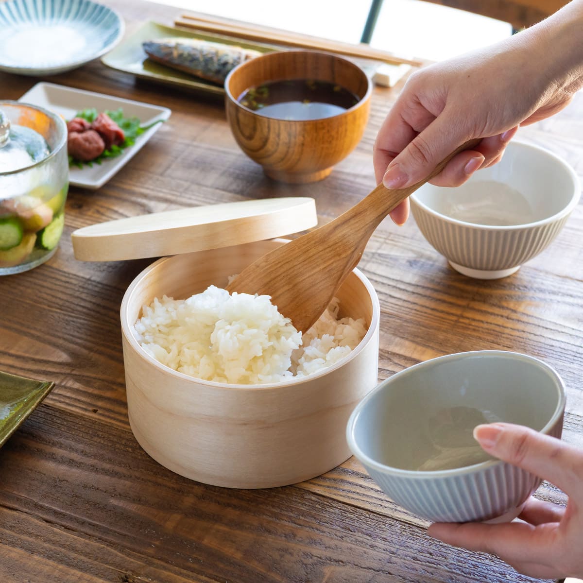 樺サクラのレンジ・食洗器対応 紀州産おひつ 1.5合