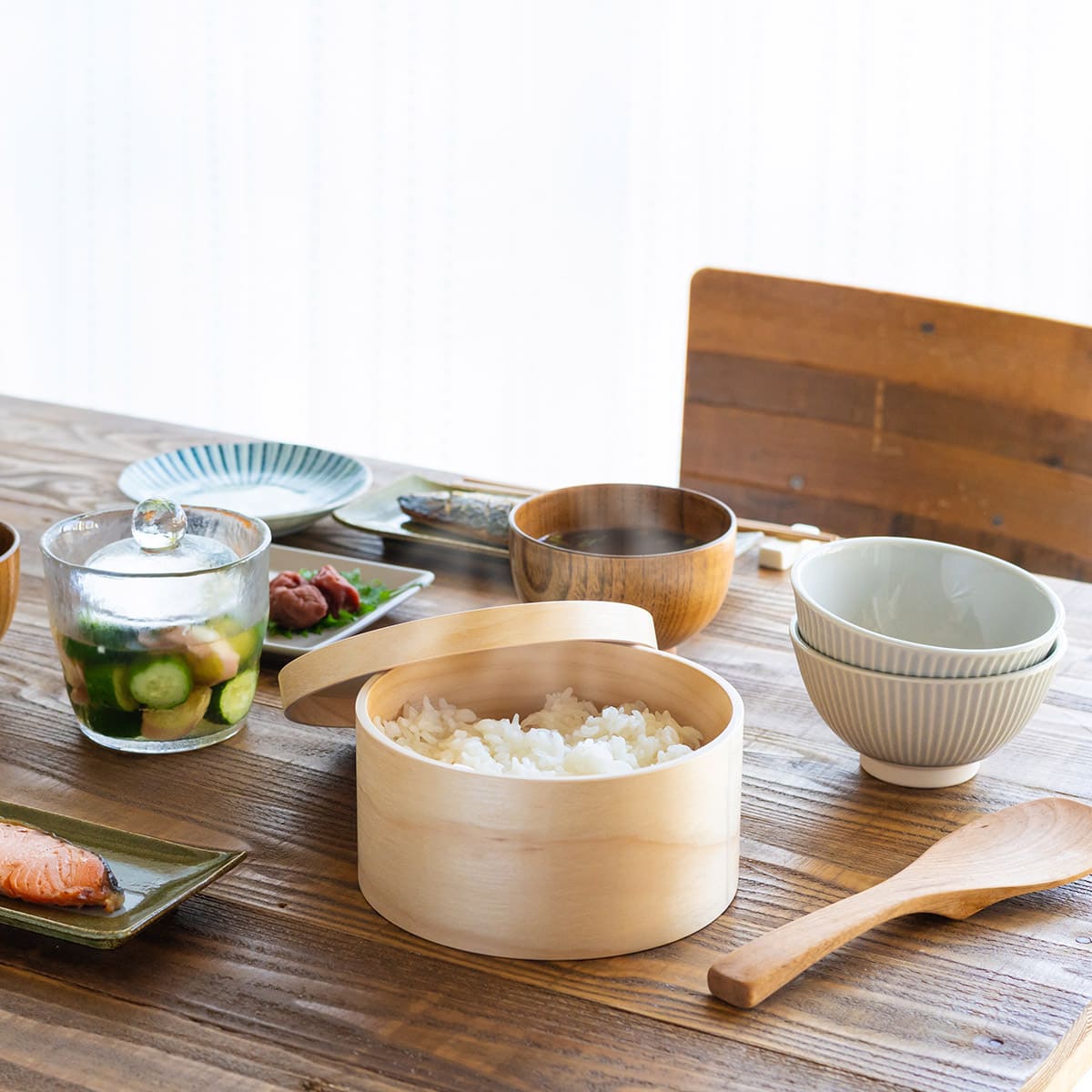 樺サクラのレンジ・食洗器対応 紀州産おひつ 1.5合