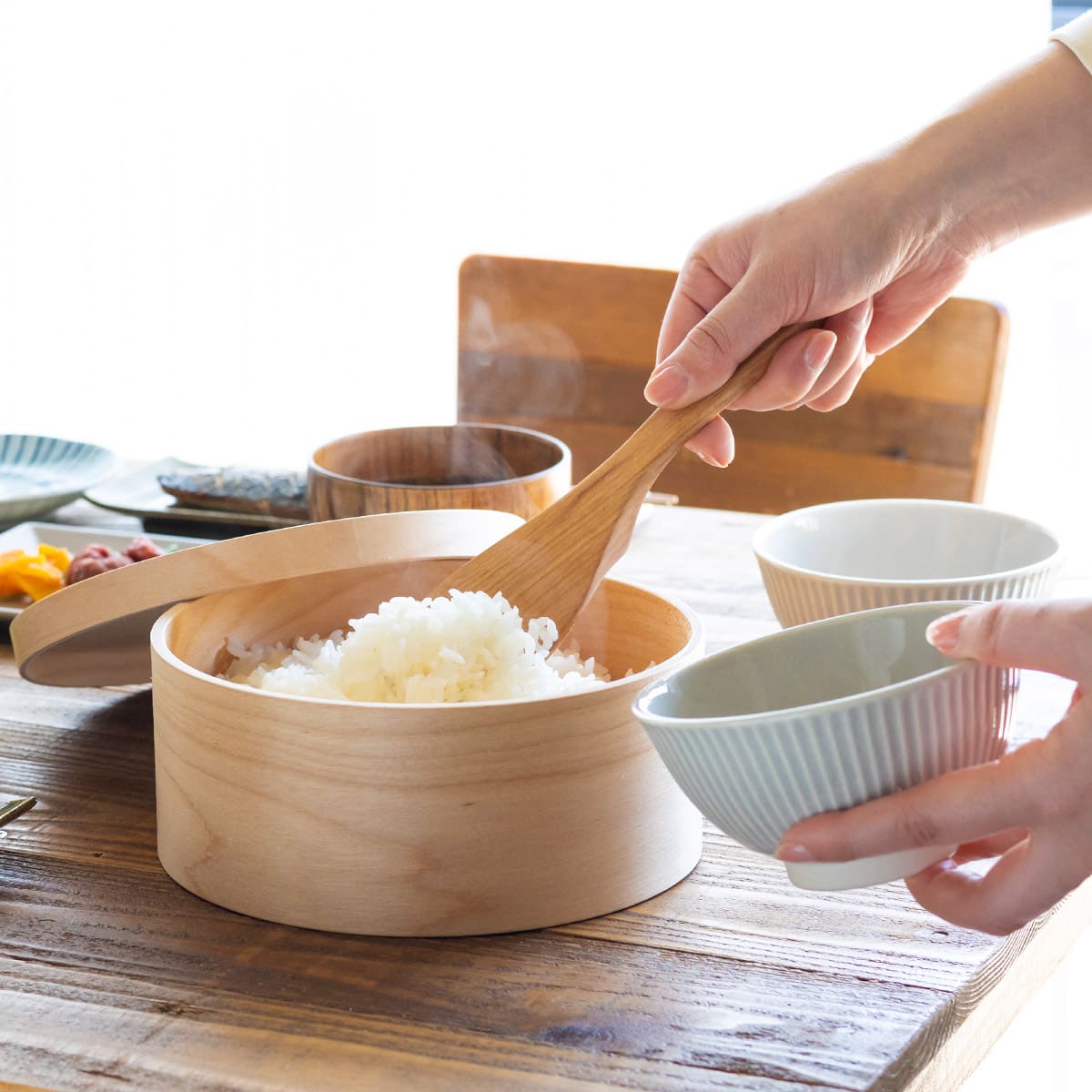 樺サクラのレンジ・食洗器対応 紀州産おひつ 3合