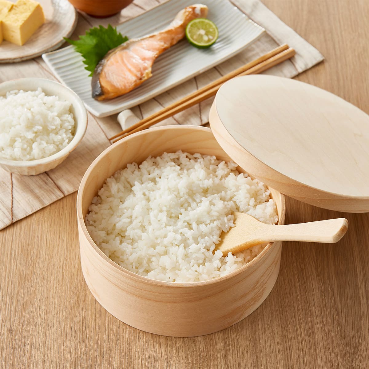 樺サクラのレンジ・食洗器対応 紀州産おひつ 3合