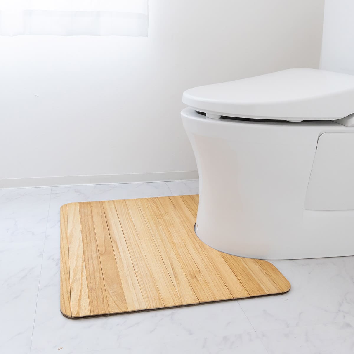 桐製 丸めて収納できる撥水トイレマット 60×55cm
