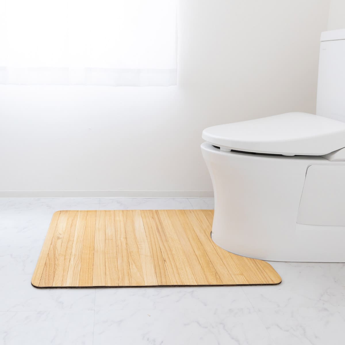 桐製 丸めて収納できる撥水トイレマット 60×80cm