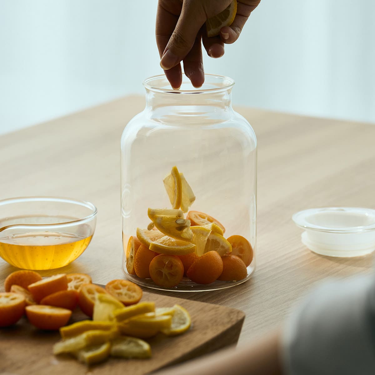 ガラスの手仕事保存びん 1000ml