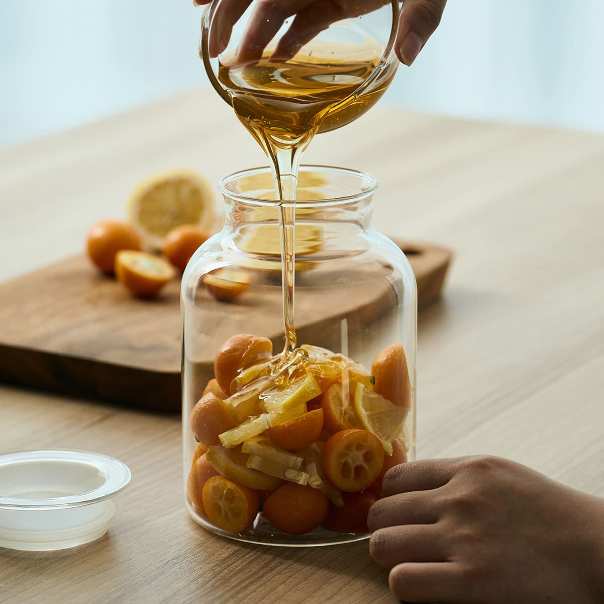 ガラスの手仕事保存びん 1000ml