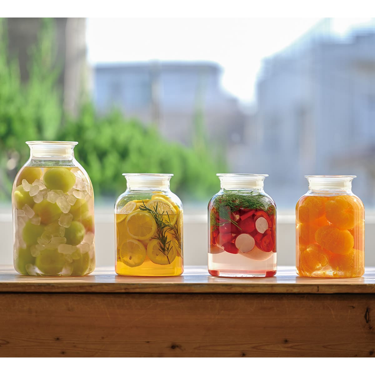 ガラスの手仕事保存びん 1000ml