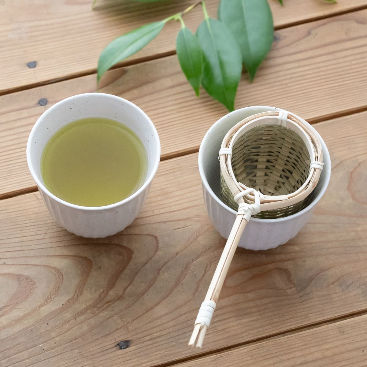 天然素材の持ち手付き茶こし 小