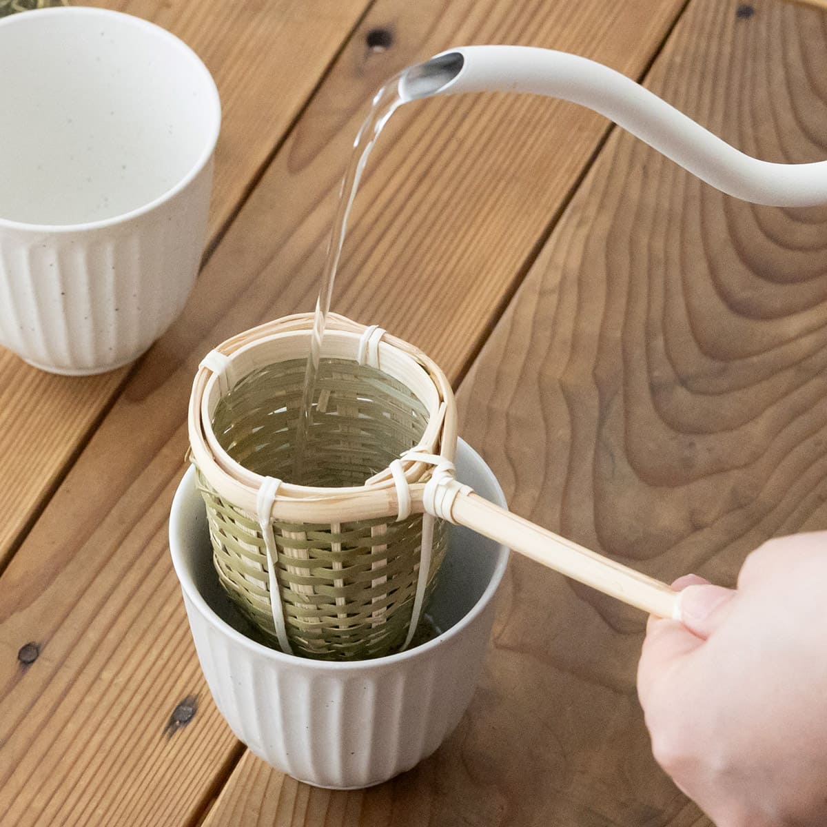 天然素材の持ち手付き茶こし 小