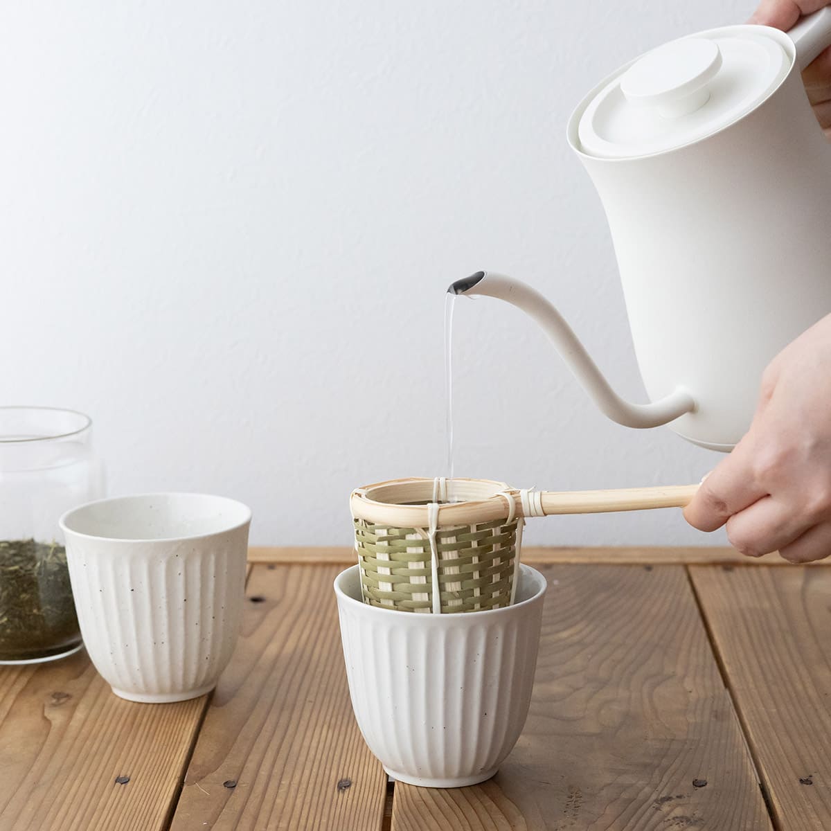 天然素材の持ち手付き茶こし 小
