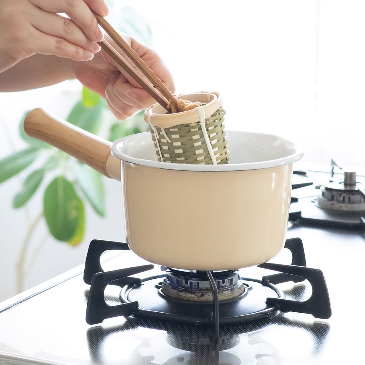 天然素材の持ち手付き茶こし 小