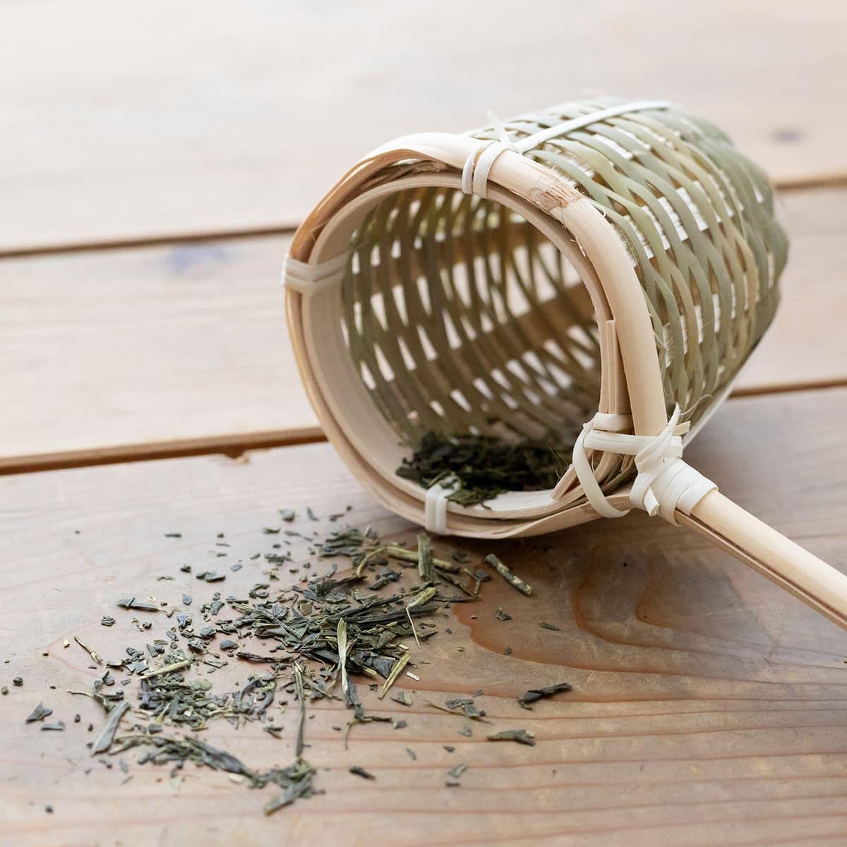 天然素材の持ち手付き茶こし 小