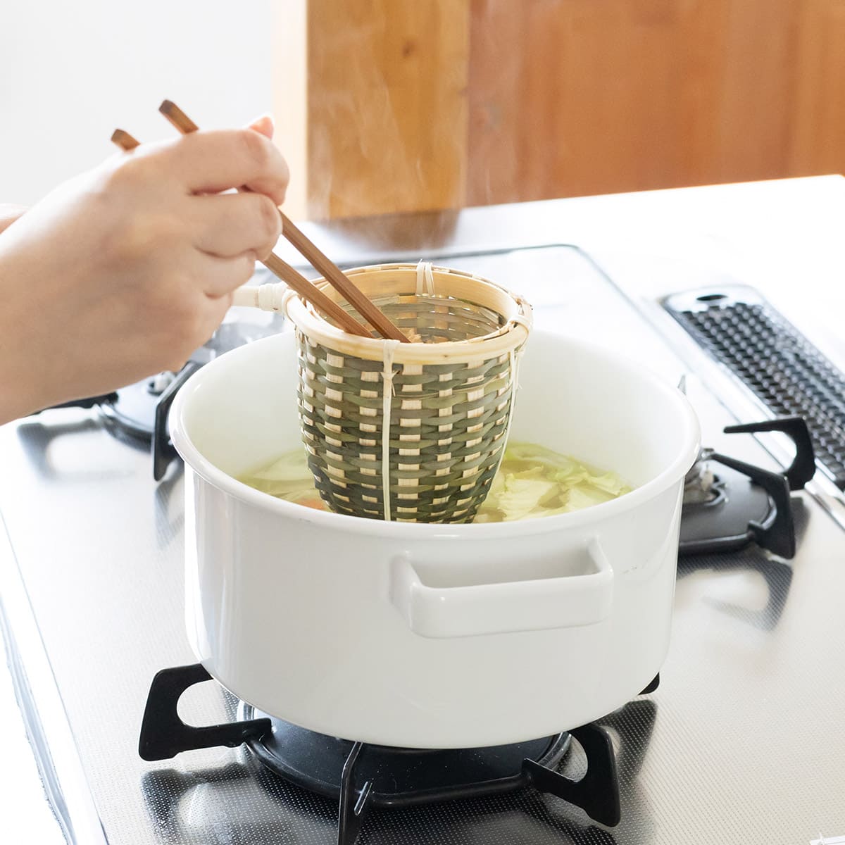 天然素材の持ち手付き茶こし 大