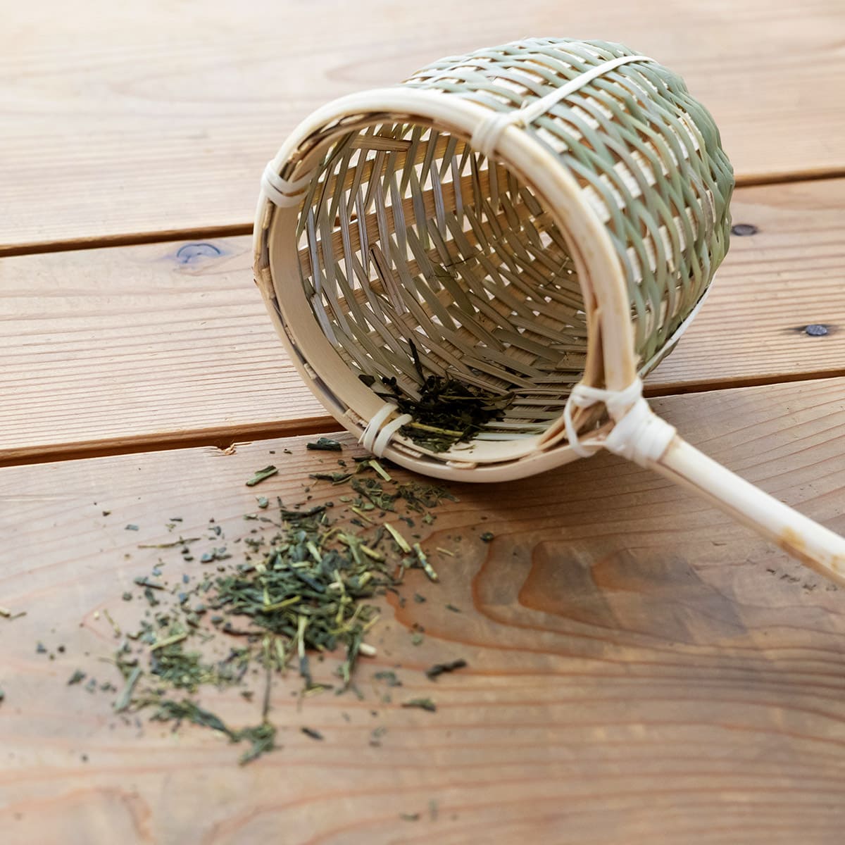 天然素材の持ち手付き茶こし 大
