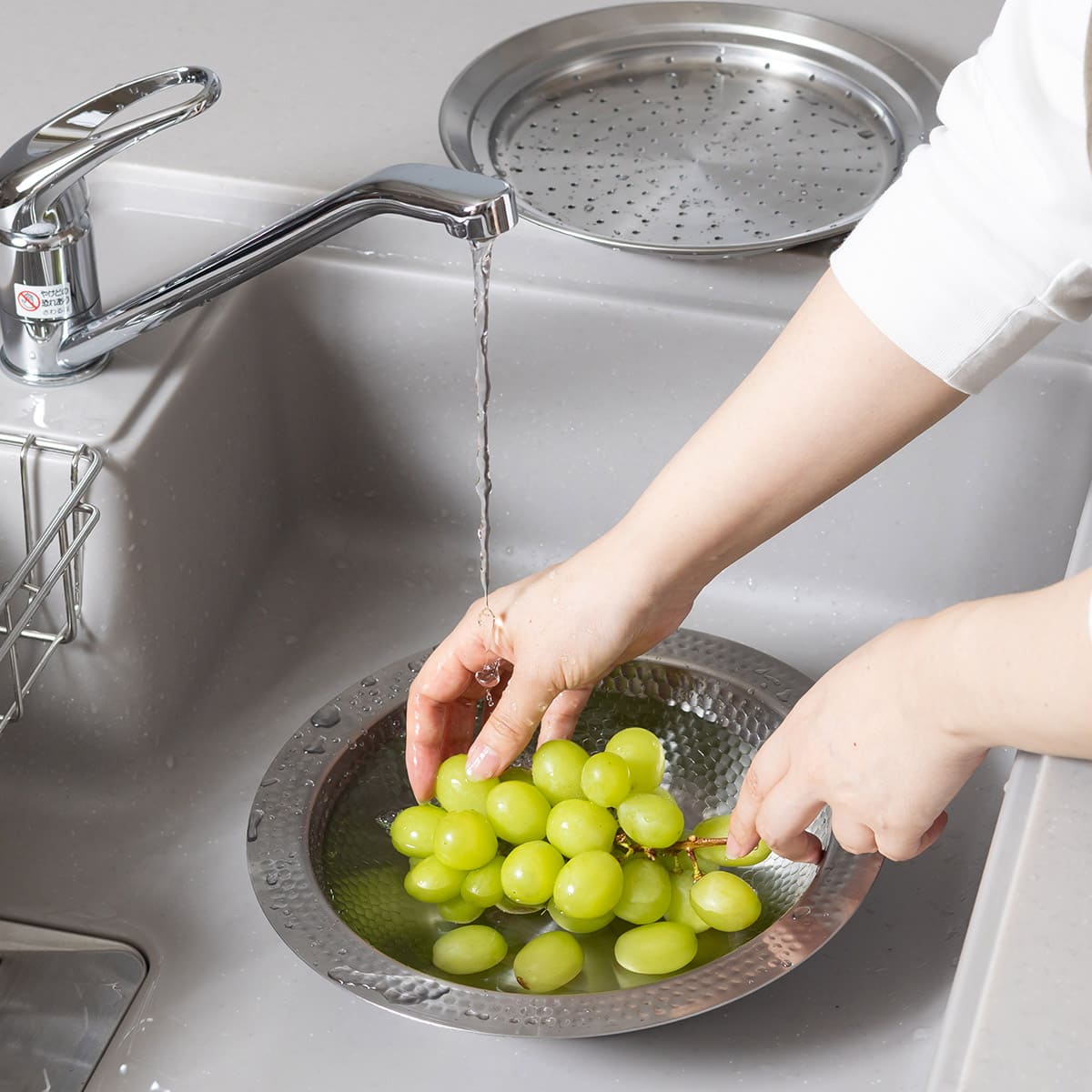 継ぎ目のないステンレス卓上鍋蒸し皿付き 22cm